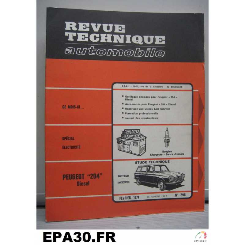RTA CATALOGUE REVUE TECHNIQUE PEUGEOT 204 Diesel - EPA30