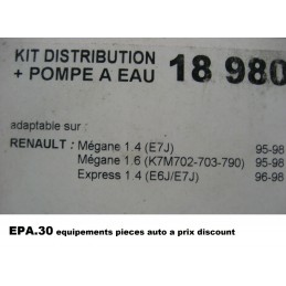KIT DE DISTRIBUTION + POMPE A EAU RENAULT MEGANE EXPRESS  - EPA30