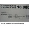 KIT DE DISTRIBUTION + POMPE A EAU RENAULT MEGANE EXPRESS  - EPA30